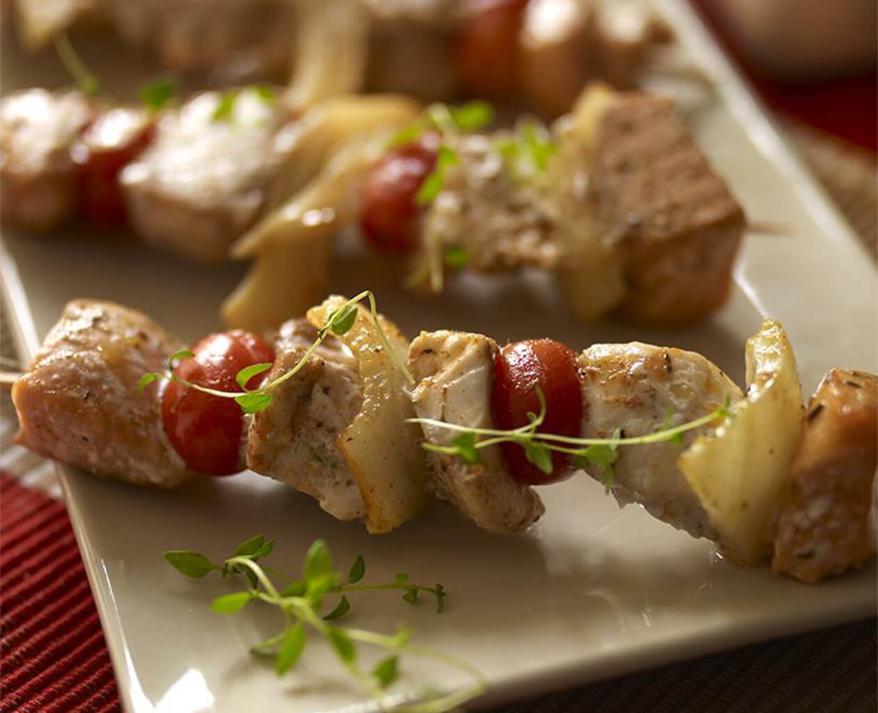 Marinated fish kebabs PURE VIA